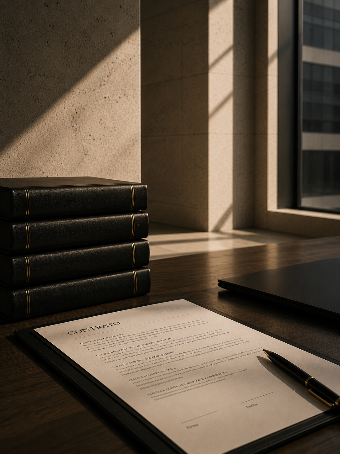 Documentos legales en un escritorio